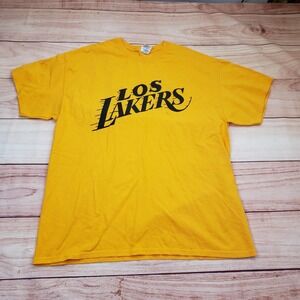 Los Angeles Lakers‎ Shirt Mens Extra Large Yellow Black NBA Basketball Tee XL